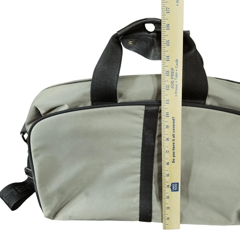 Vtg Banana Republic Duffle Bag Weekender Nylon Canvas Leather Large Travel Black